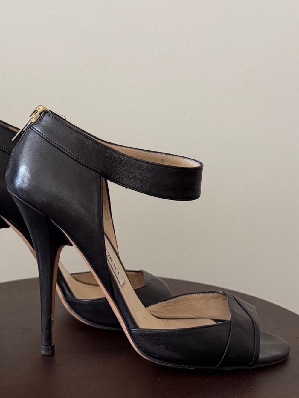 Jimmy Choo Black Leather Sandal Size 37